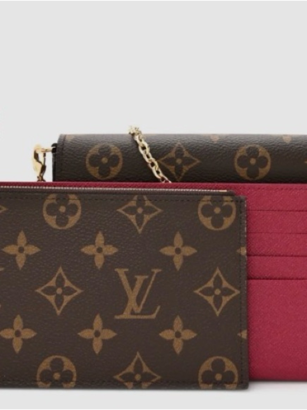 Monogram Chain Crossbody Bag with Red Wallet Inserts - Picture 4 of 4